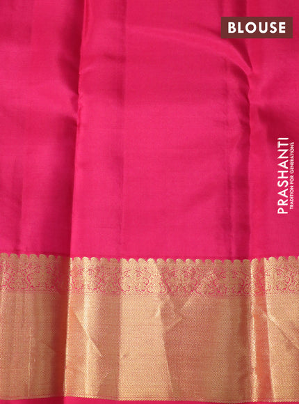 Pure kanchipuram silk saree deep maroon and pink with allover zari weaves & buttas and zari woven border