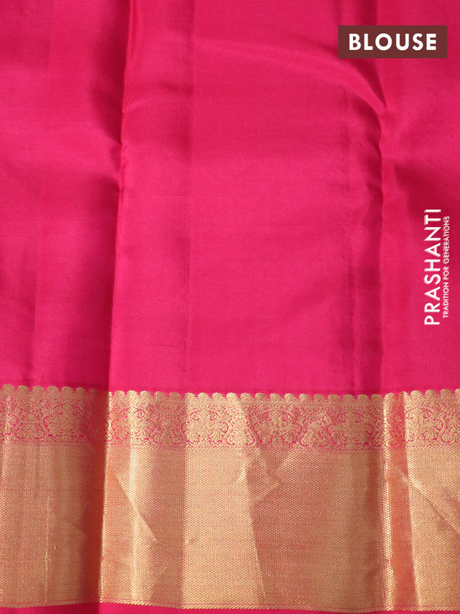 Pure kanchipuram silk saree deep maroon and pink with allover zari weaves & buttas and zari woven border