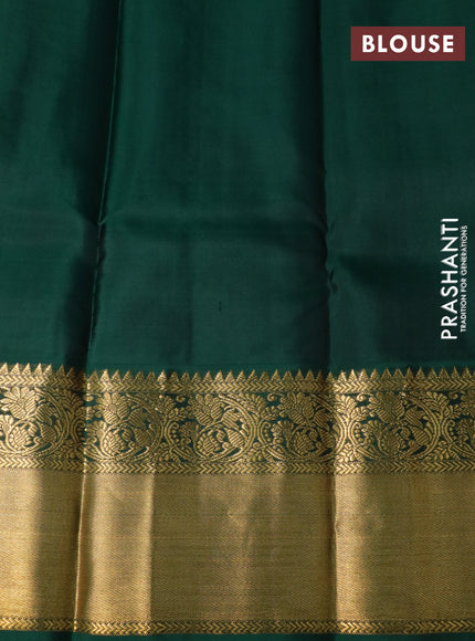 Pure kanchipuram silk saree pink and green with zari woven buttas and long zari woven korvai border