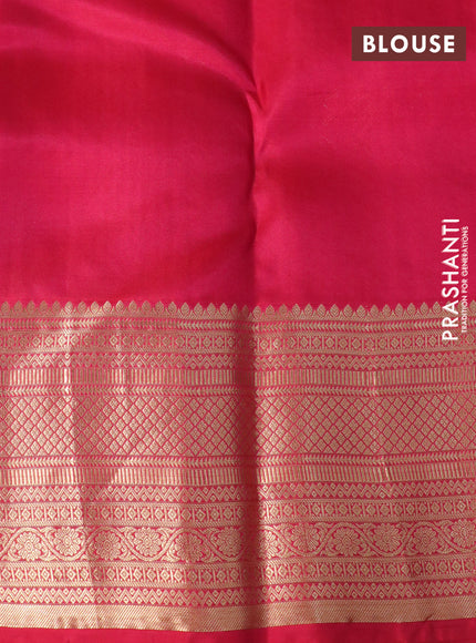 Pure kanchipuram silk saree dual shade of blue with allover zari weaves and zari woven border