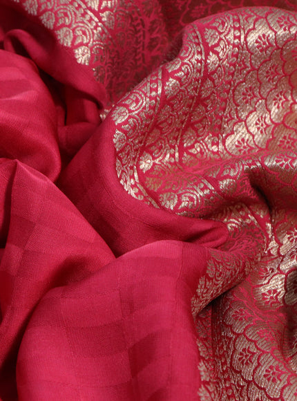 Mushru silk saree pink with allover self emboss and zari woven butta border