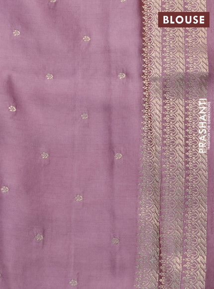 Mushru silk saree pastel pink with allover self emboss and zari woven butta border