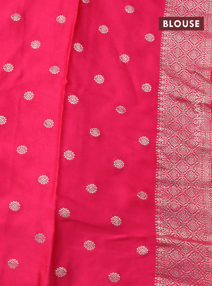 Mushru silk saree pink with allover self emboss and zari woven butta border