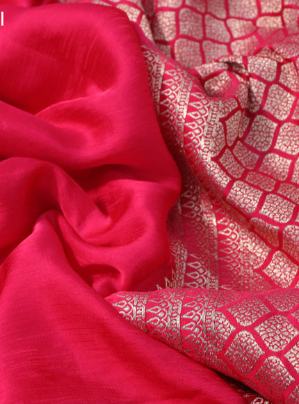 Mushru silk saree pink with allover self emboss and zari woven butta border