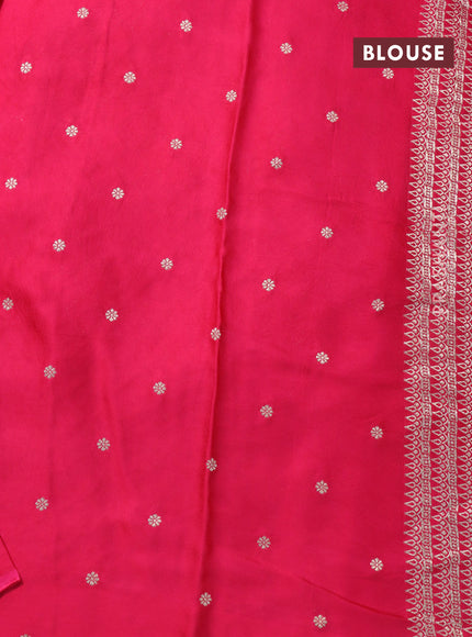 Mushru silk saree pink with allover self emboss and zari woven butta border