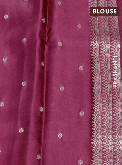 Mushru silk saree pink with allover self emboss and zari woven butta border