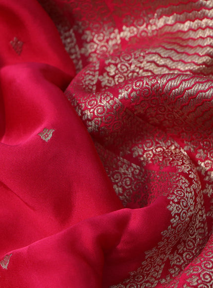 Mushru silk saree pink with zari woven buttas and zari woven butta border