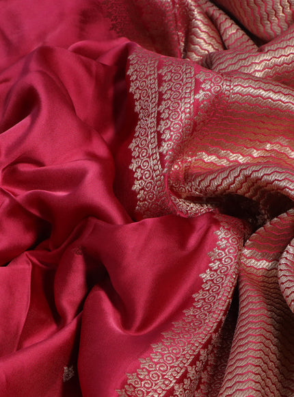 Mushru silk saree pink with zari woven buttas and zari woven butta border