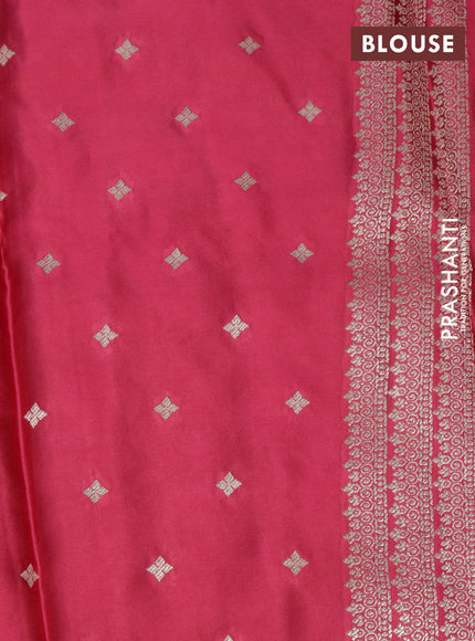 Mushru silk saree pink with zari woven buttas and zari woven butta border