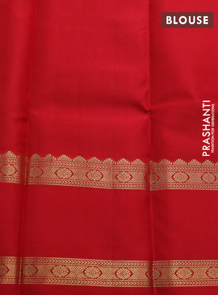 Pure kanchipuram silk saree red shade with zari woven buttas and rettapet zari woven border