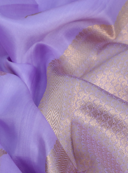 Pure banarasi katan silk saree lavender shade with zari woven floral buttas and zari woven border