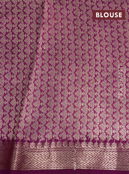 Pure banarasi katan silk saree purple with zari woven floral buttas and zari woven border