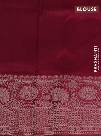 Pure banarasi katan silk saree yellow and maroon with allover zari woven buttas and copper zari woven border