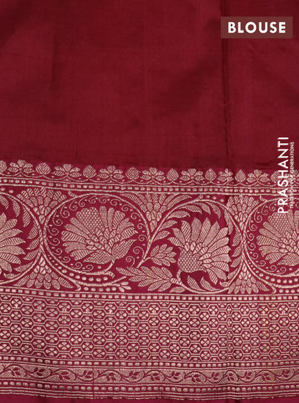 Pure banarasi katan silk saree yellow and maroon with zari woven buttas and zari woven floral border