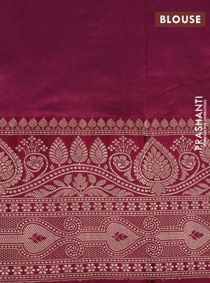 Pure banarasi katan silk saree lime green and maroon with zari woven buttas and zari woven floral border