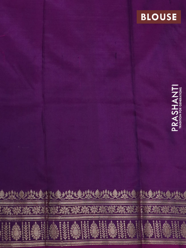 Pure banarasi katan silk saree purple with zari woven buttas and zari woven border