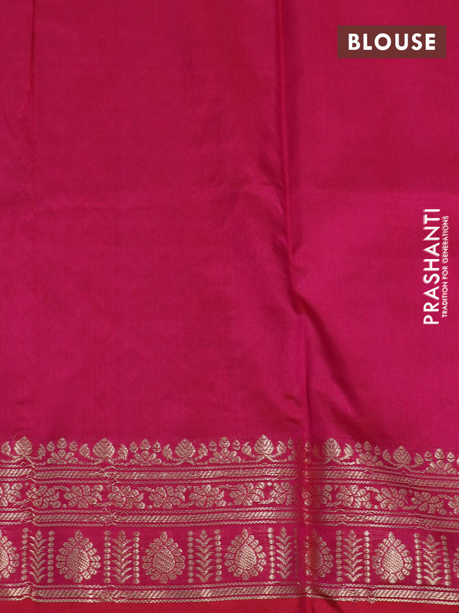 Pure banarasi katan silk saree dual shade of pink with zari woven buttas and zari woven border