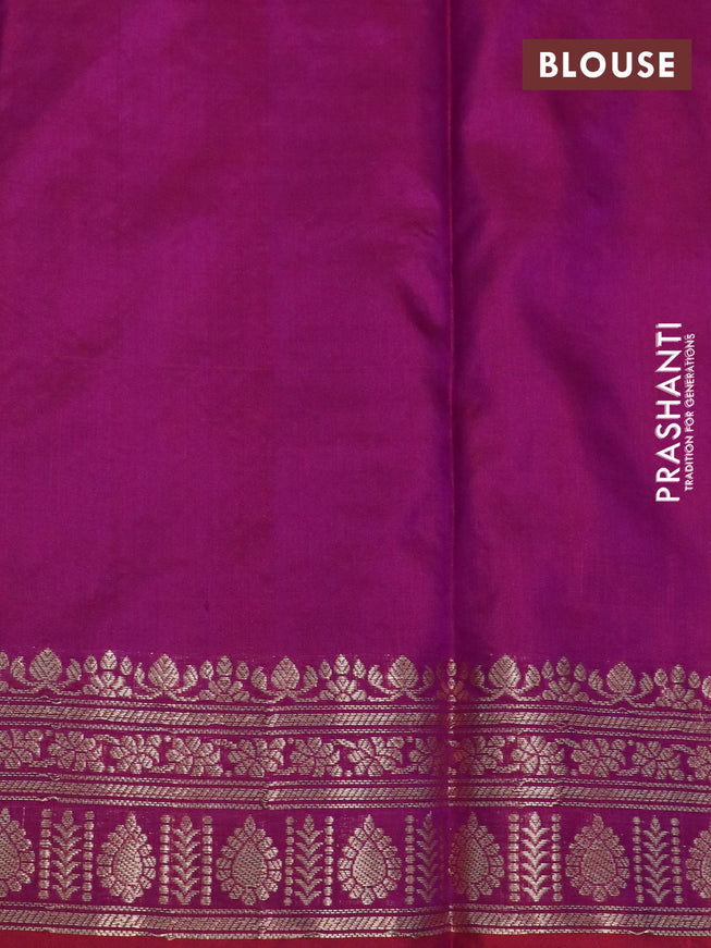 Pure banarasi katan silk saree dual shade of purple with zari woven buttas and zari woven border