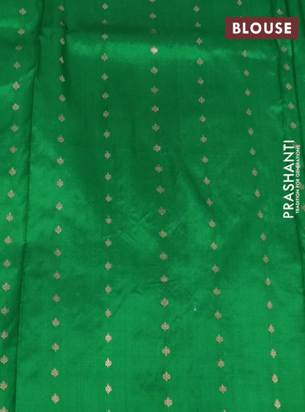 Pure banarasi katan silk saree lime green and green with zari woven buttas and piping border