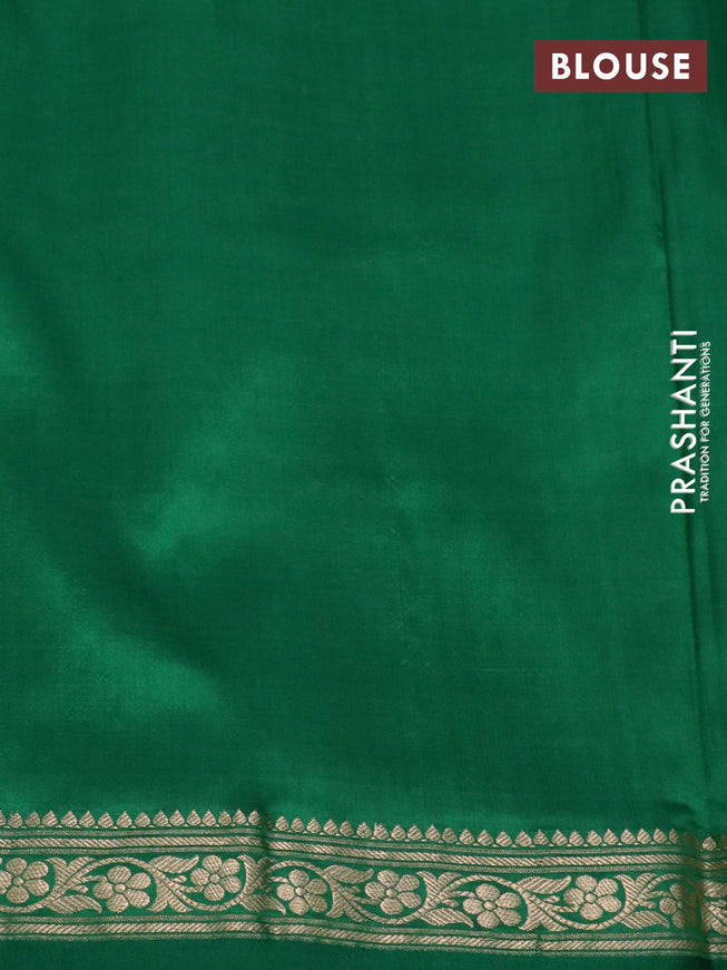 Pure banarasi katan silk saree pink and green with zari woven buttas and zari woven border