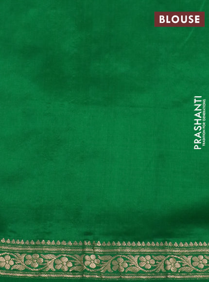 Pure banarasi katan silk saree teal green and green with zari woven buttas and zari woven border