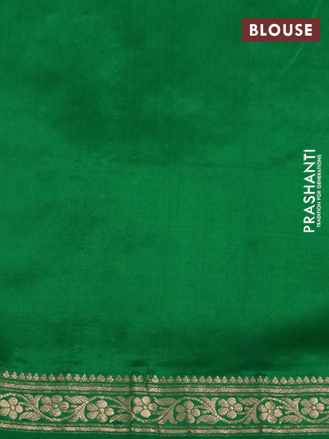 Pure banarasi katan silk saree teal green and green with zari woven buttas and zari woven border