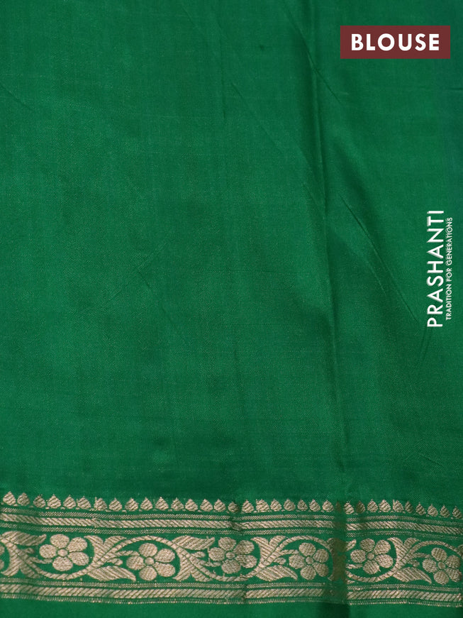 Pure banarasi katan silk saree red and green with zari woven buttas and zari woven border