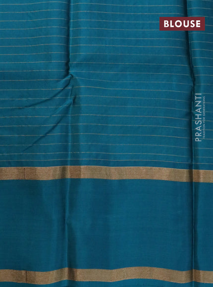 Kanchipuram silk saree chikku shade and teal blue shade with allover zari checked pattern and rettapet zari woven border