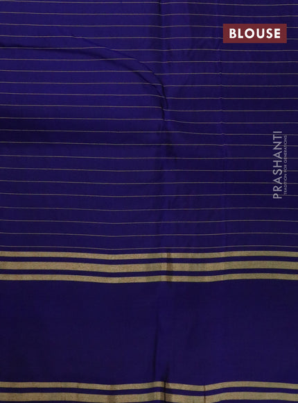 Kanchipuram silk saree grey and blue with allover zari checked pattern and rettapet zari woven border