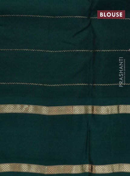 Kanchipuram silk saree grey and bottle green with allover zari weaves & buttas and rettapet zari woven border