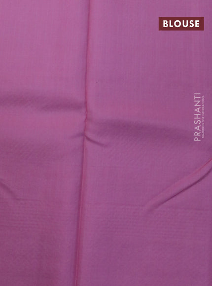 Kanchipuram silk saree blue and light pink with allover zari woven brocade weaves in borderless style