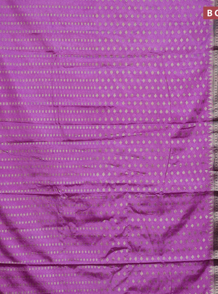 Banarasi semi silk saree lavender shade and violet with allover zari woven butta weaves and woven border