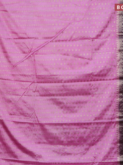 Banarasi semi silk saree light pink and violet with allover zari woven butta weaves and woven border