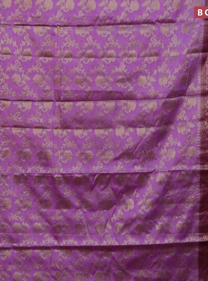 Banarasi semi silk saree lavender and purple with allover thread & zari weaves and zari woven border