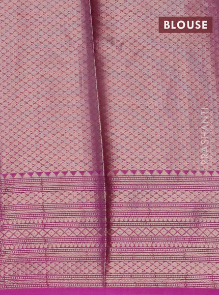 Banarasi semi silk saree lavender and purple with allover thread & zari weaves and zari woven border