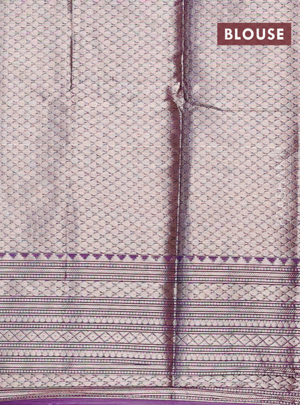 Banarasi semi silk saree pink and purple with allover thread & zari weaves and zari woven border