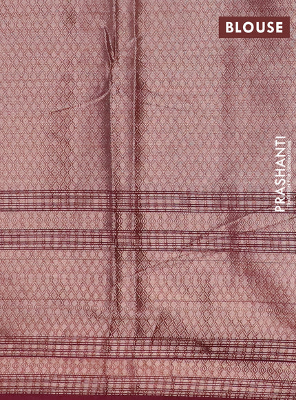 Banarasi semi silk saree lavender shade and wine shade with allover thread & zari woven buttas and long zari woven border