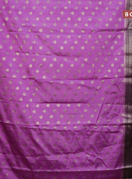 Banarasi semi silk saree lavender shade and violet with allover thread & zari woven buttas and long zari woven border