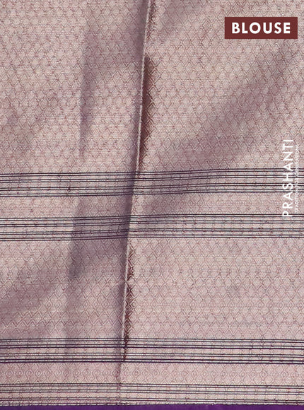 Banarasi semi silk saree lavender shade and violet with allover thread & zari woven buttas and long zari woven border