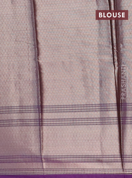 Banarasi semi silk saree pink and violet with allover thread & zari woven buttas and long zari woven border