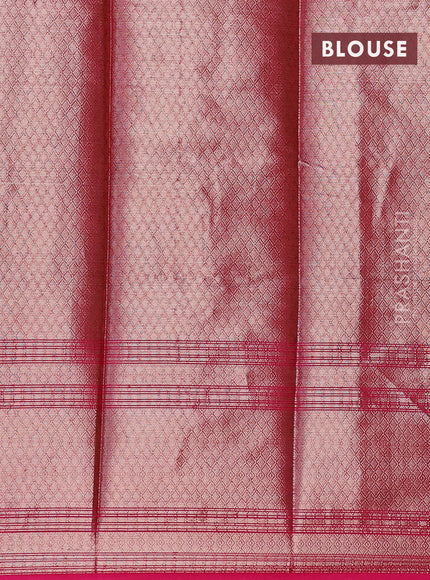 Banarasi semi silk saree yellow and pink with allover thread & zari woven buttas and long zari woven border