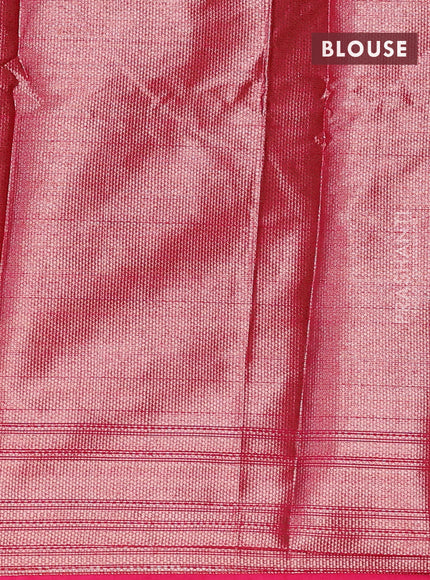 Banarasi semi silk saree lime green and pink with allover thread & zari woven buttas and woven border