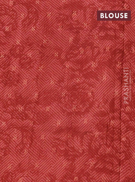 Semi crepe saree red shade and grey with zari weaves and long kalamkari printed zari border