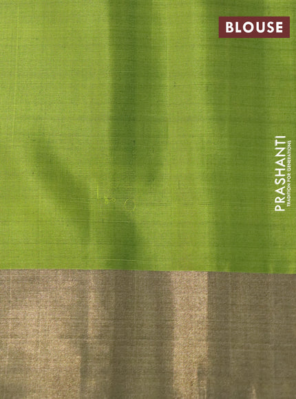 Ikat soft silk saree pink and lime green with allover ikat weaves and zari woven border