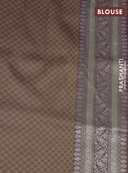 Mushru silk saree dual shade of purple with allover self emboss buttas and rich zari woven border