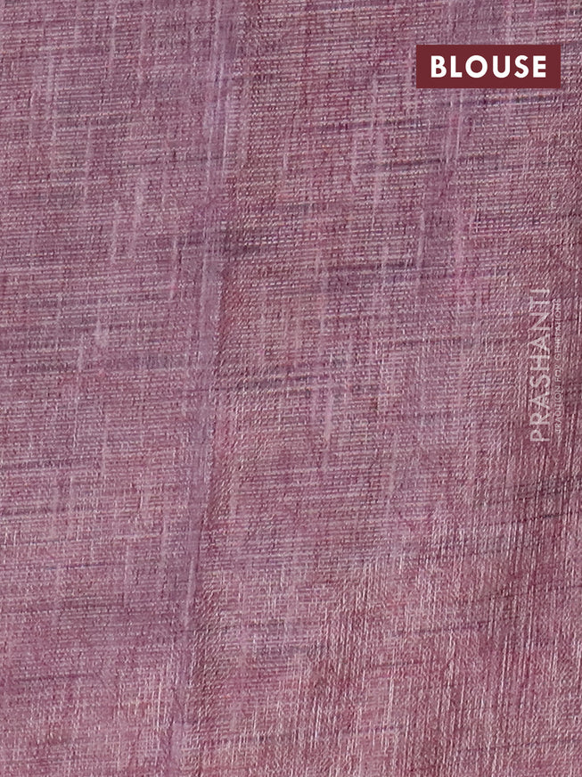 Jute cotton saree wine shade with allover prints and simple border