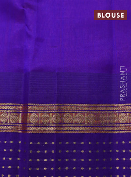 Kuppadam silk cotton saree candy pink and violet with zari woven buttas and temple design zari woven border