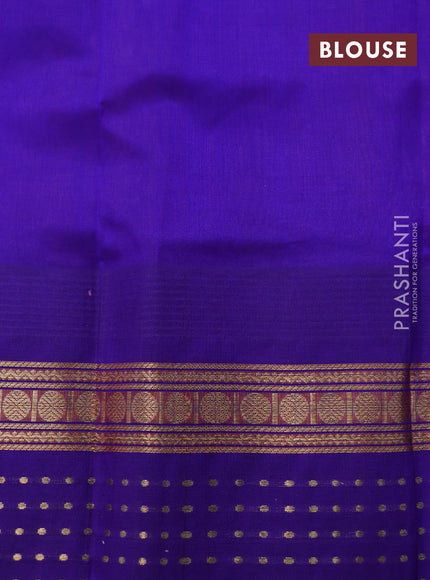 Kuppadam silk cotton saree mauve pink and violet with zari woven buttas and temple design zari woven border