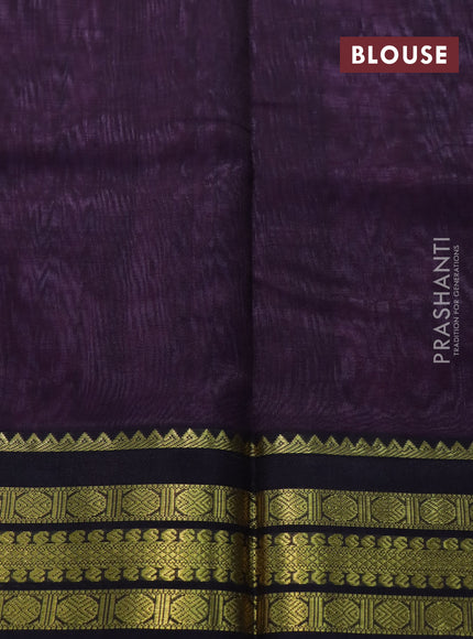 Kuppadam silk cotton saree light pink and deep coffee brown with plain body and zari woven border