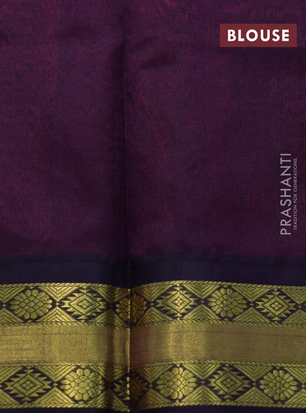 Kuppadam silk cotton saree pink and deep jamun shade with plain body and zari woven korvai border